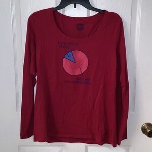 Life Is Good Womens Berry Red Purple Pink Blue Pizza Pie Healthy Chart Large